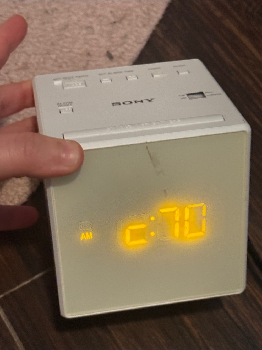 Sony ICF-C1 Digital Alarm Clock Radio AM/FM LED Display ICFC-1 White ICFC1